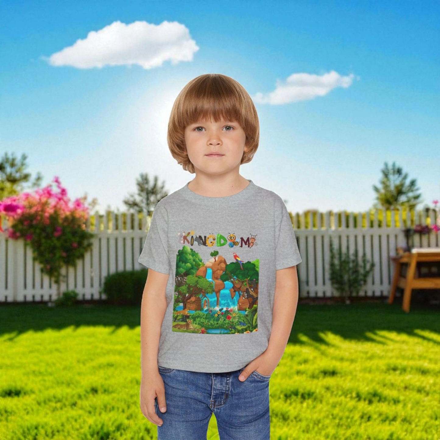 Animal Jungle Heavy Cotton™ Toddler T-shirt - Cute Safari Kids Shirt, Wildlife Graphic Tee