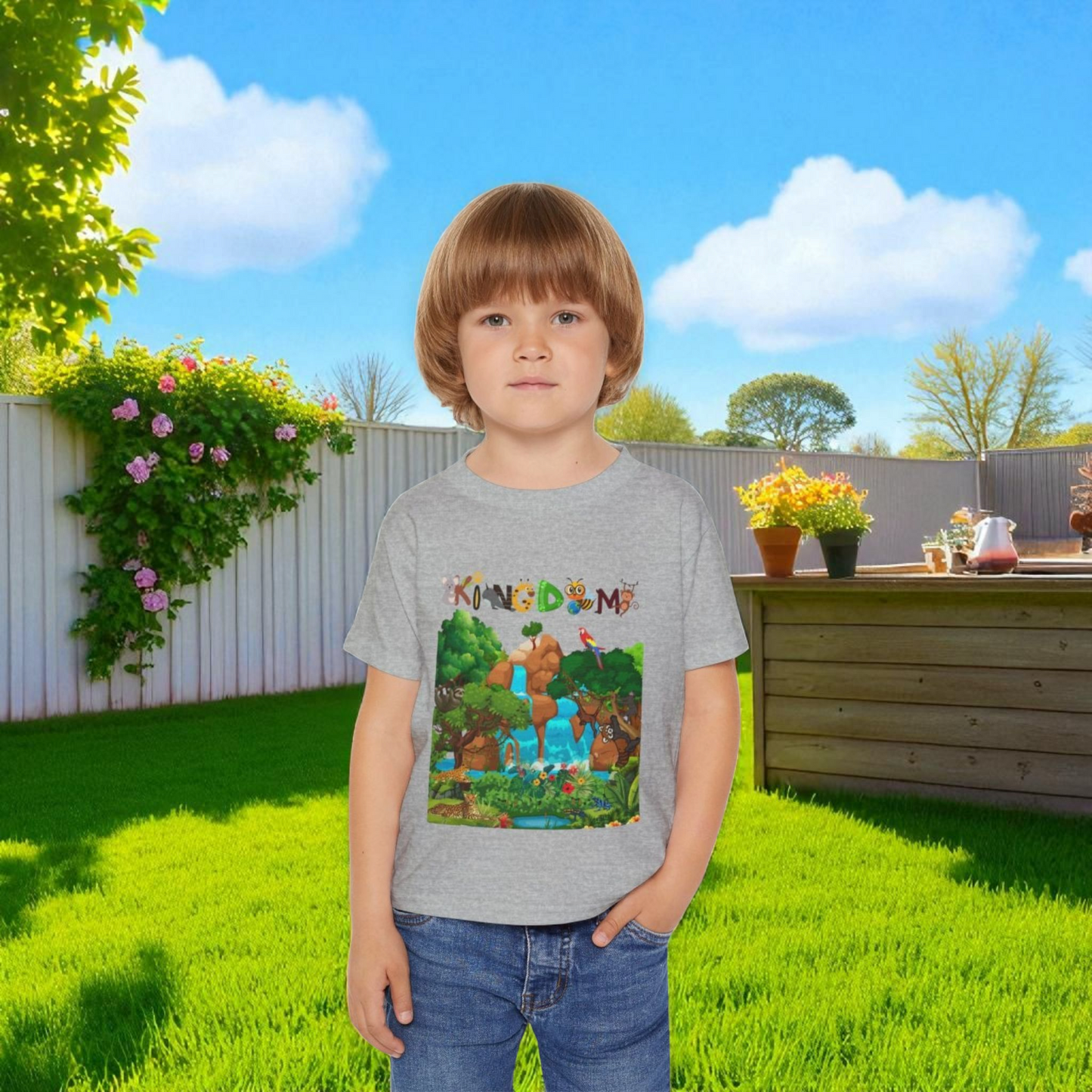 Animal Jungle Heavy Cotton™ Toddler T-shirt - Cute Safari Kids Shirt, Wildlife Graphic Tee