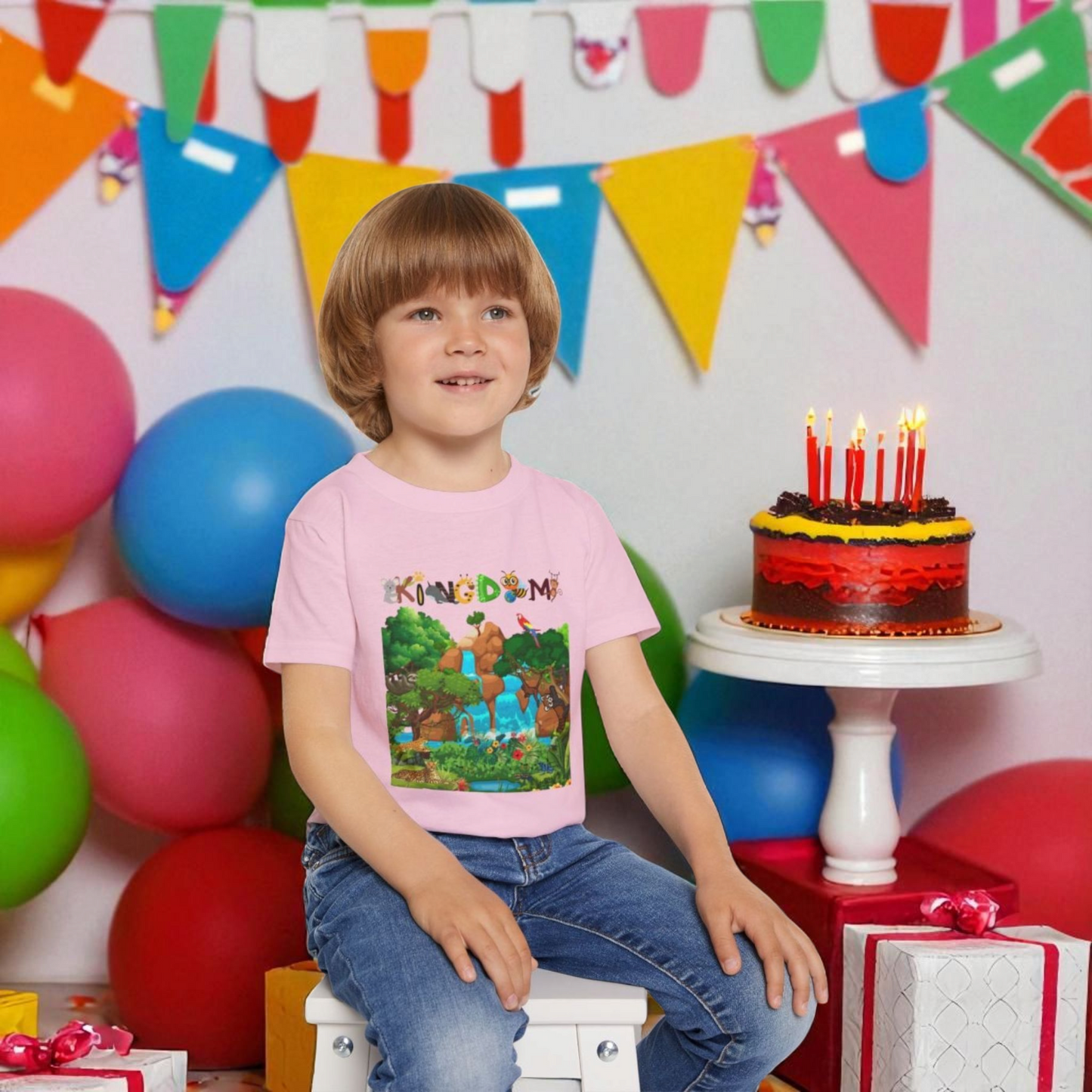 Animal Jungle Heavy Cotton™ Toddler T-shirt - Cute Safari Kids Shirt, Wildlife Graphic Tee