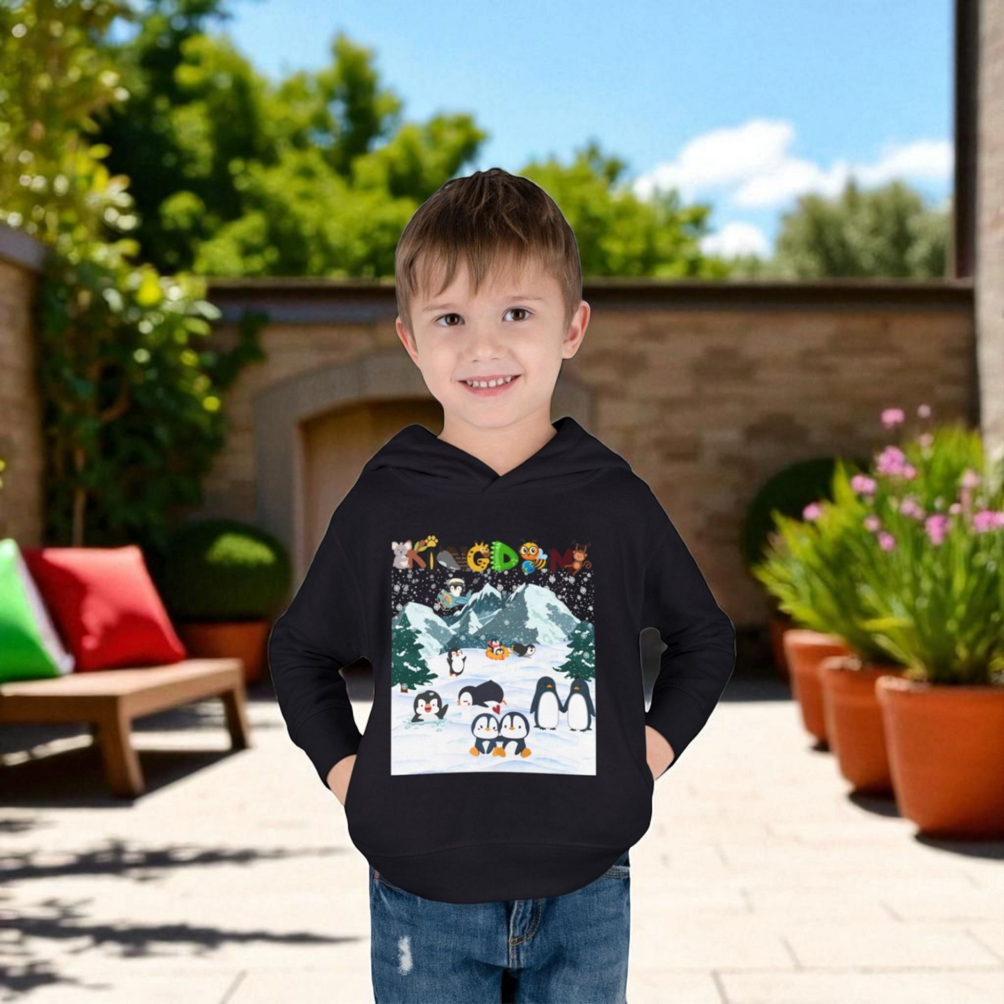 Penguin Toddler Hoodie, Arctic Animals Kids Fleece Sweatshirt, Animal Graphic Children's Pullover