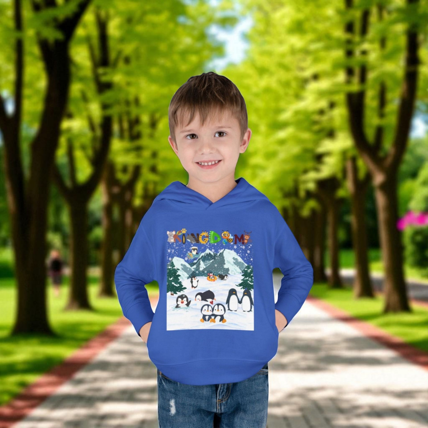 Penguin Toddler Hoodie, Arctic Animals Kids Fleece Sweatshirt, Animal Graphic Children's Pullover