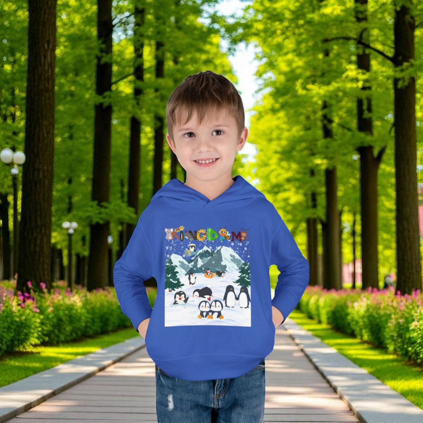 Penguin Toddler Hoodie, Arctic Animals Kids Fleece Sweatshirt, Animal Graphic Children's Pullover