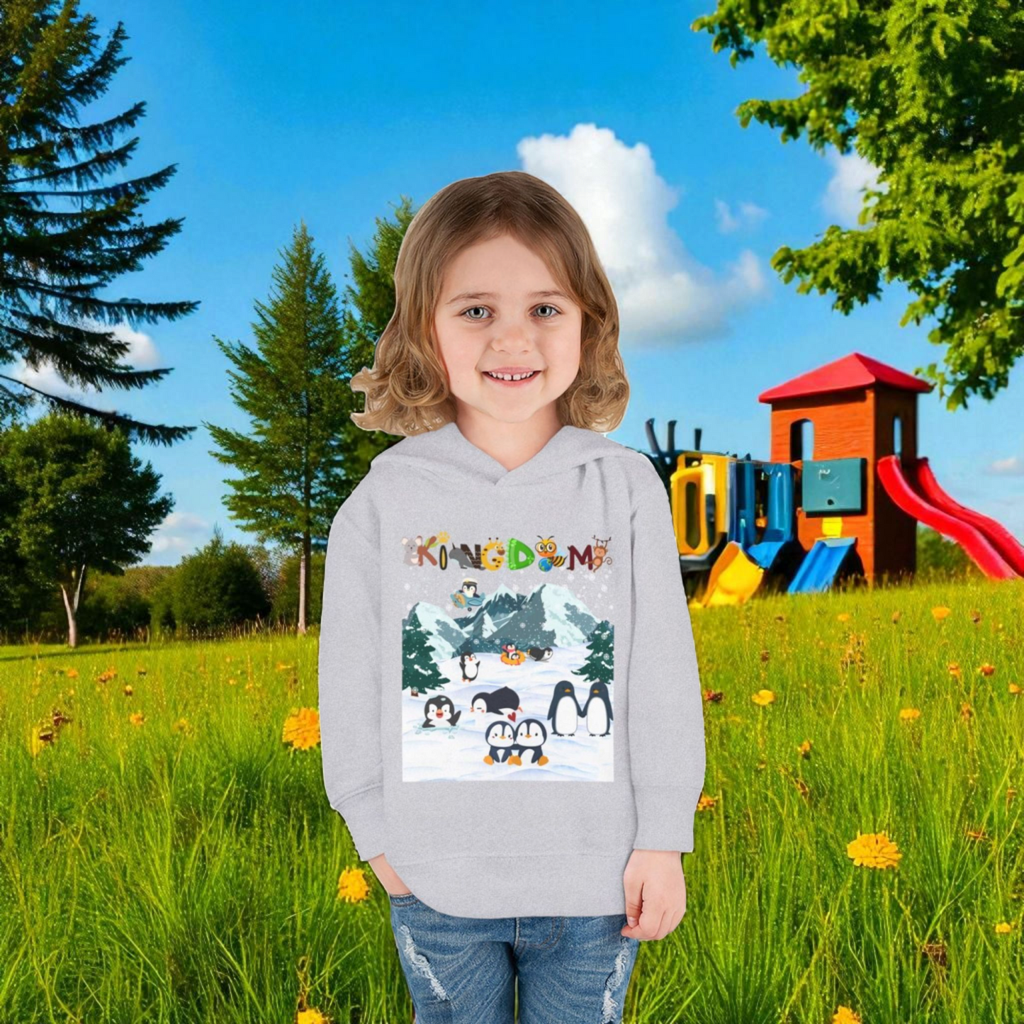 Penguin Toddler Hoodie, Arctic Animals Kids Fleece Sweatshirt, Animal Graphic Children's Pullover