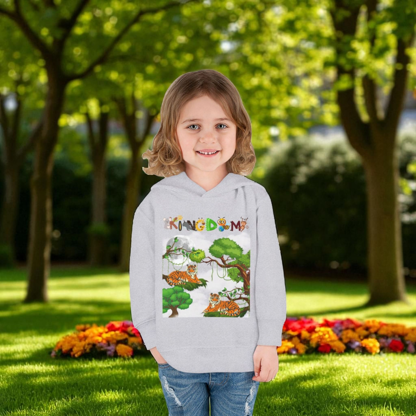 Tiger Graphic Toddler Hoodie, Wild Life Pullover, Fleece Sweatshirt, Jungle Theme