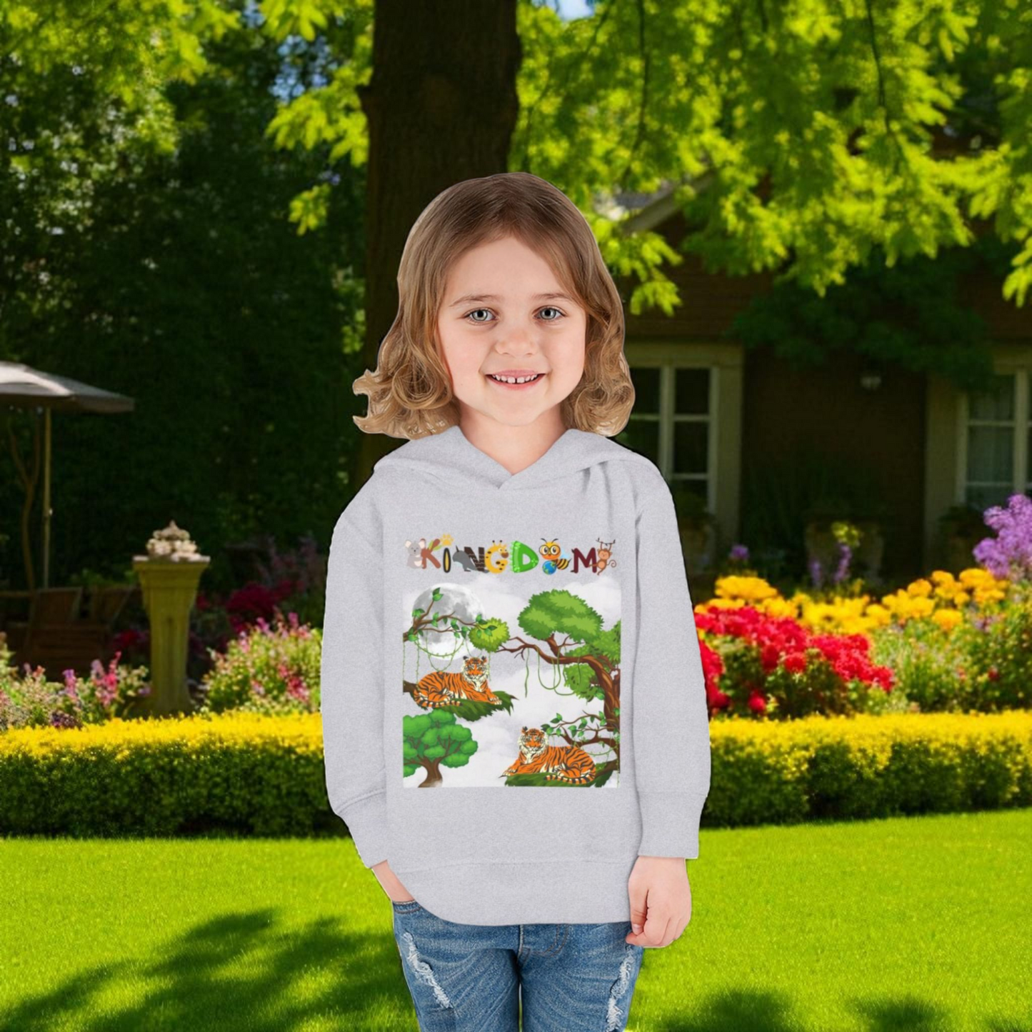 Tiger Graphic Toddler Hoodie, Wild Life Pullover, Fleece Sweatshirt, Jungle Theme