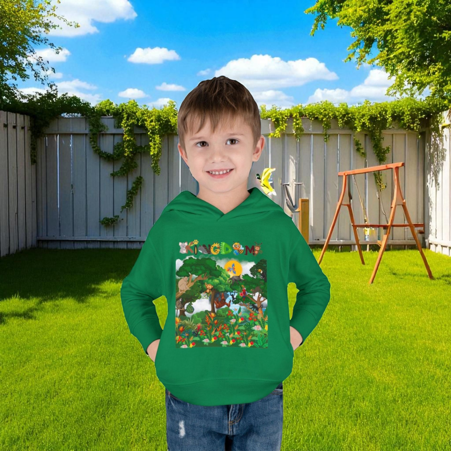 Jungle Animals Toddler Hoodie, Kids Fleece Sweatshirt, Monkey Graphic Baby Pullover