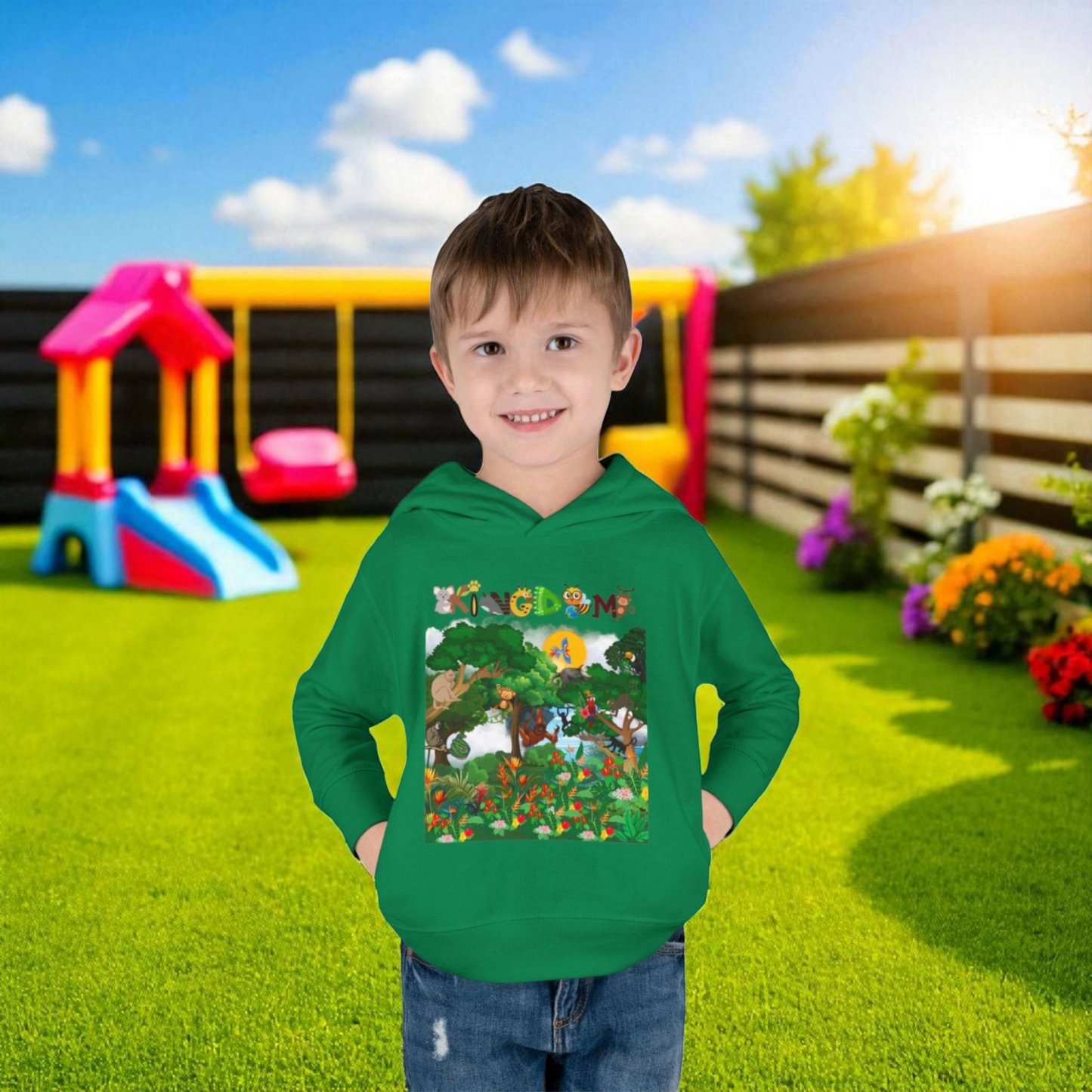 Jungle Animals Toddler Hoodie, Kids Fleece Sweatshirt, Monkey Graphic Baby Pullover