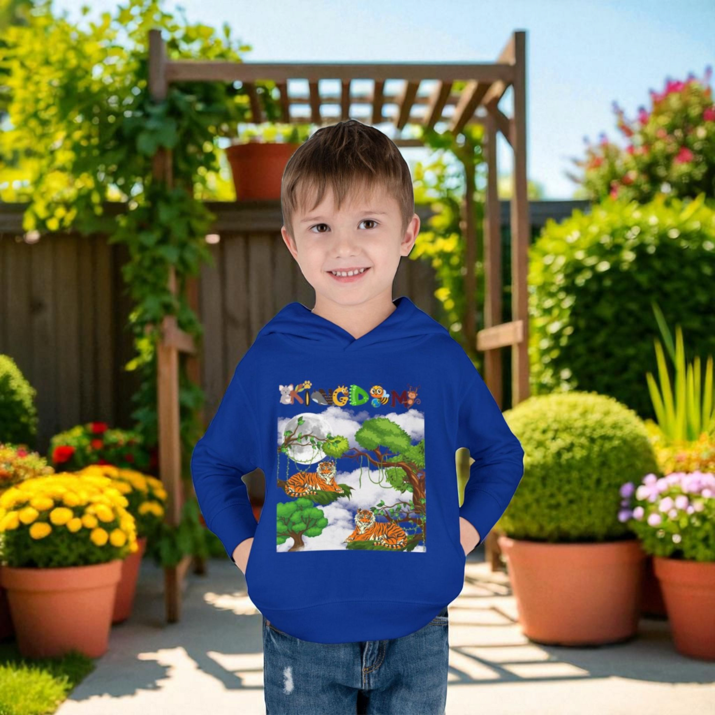 Tiger Graphic Toddler Hoodie, Wild Life Pullover, Fleece Sweatshirt, Jungle Theme