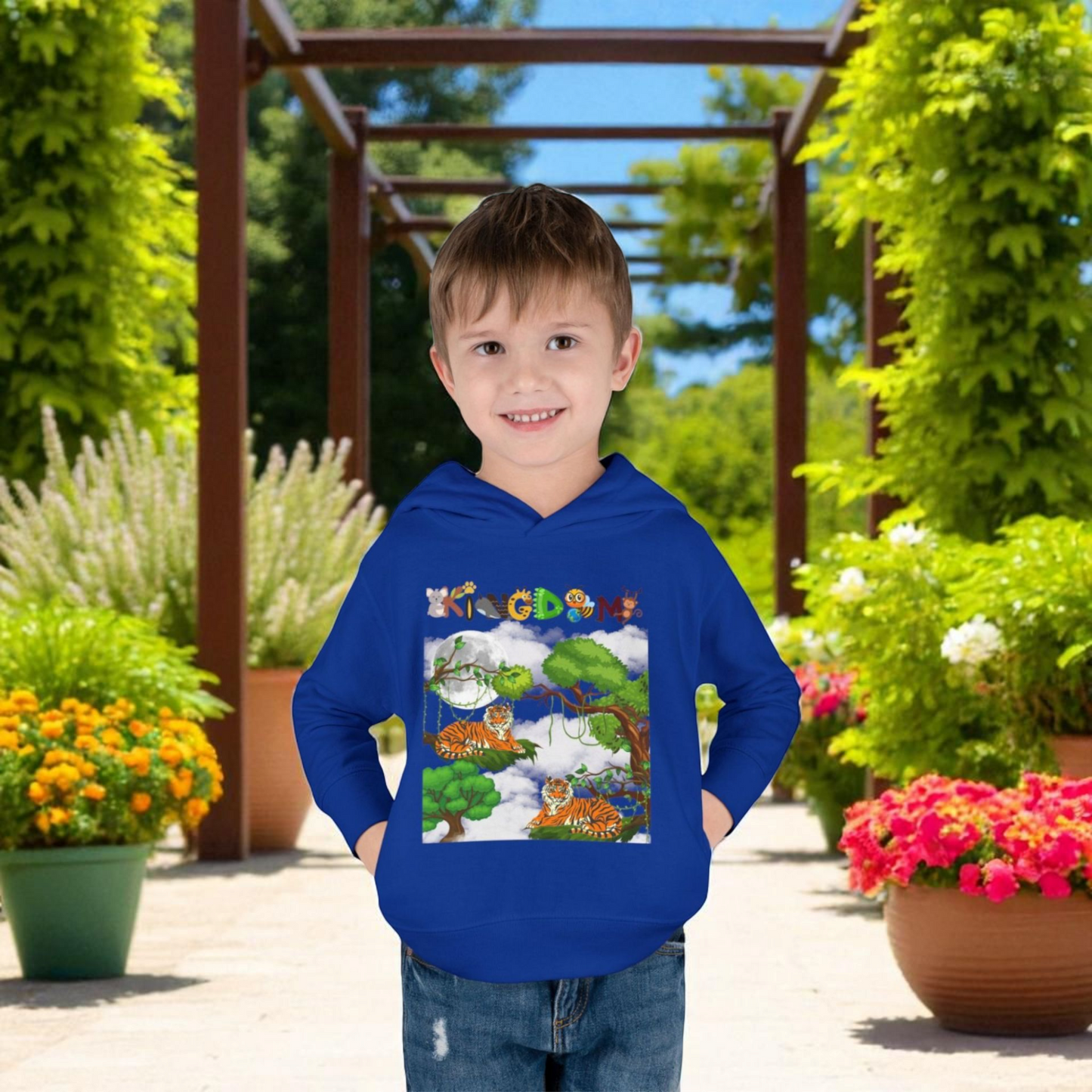 Tiger Graphic Toddler Hoodie, Wild Life Pullover, Fleece Sweatshirt, Jungle Theme