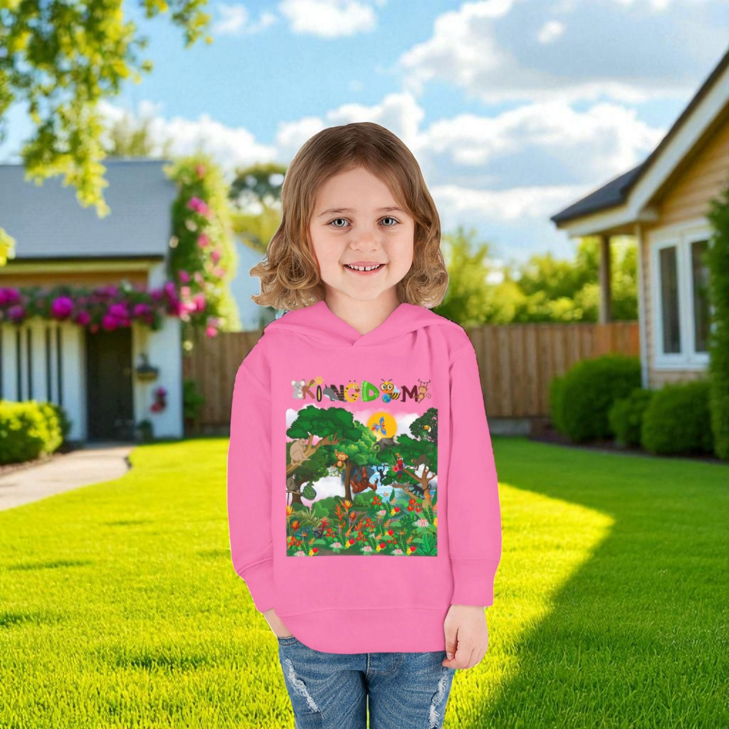 Jungle Animals Toddler Hoodie, Kids Fleece Sweatshirt, Monkey Graphic Baby Pullover