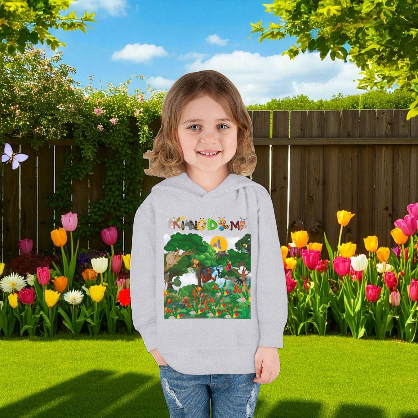 Jungle Animals Toddler Hoodie, Kids Fleece Sweatshirt, Monkey Graphic Baby Pullover