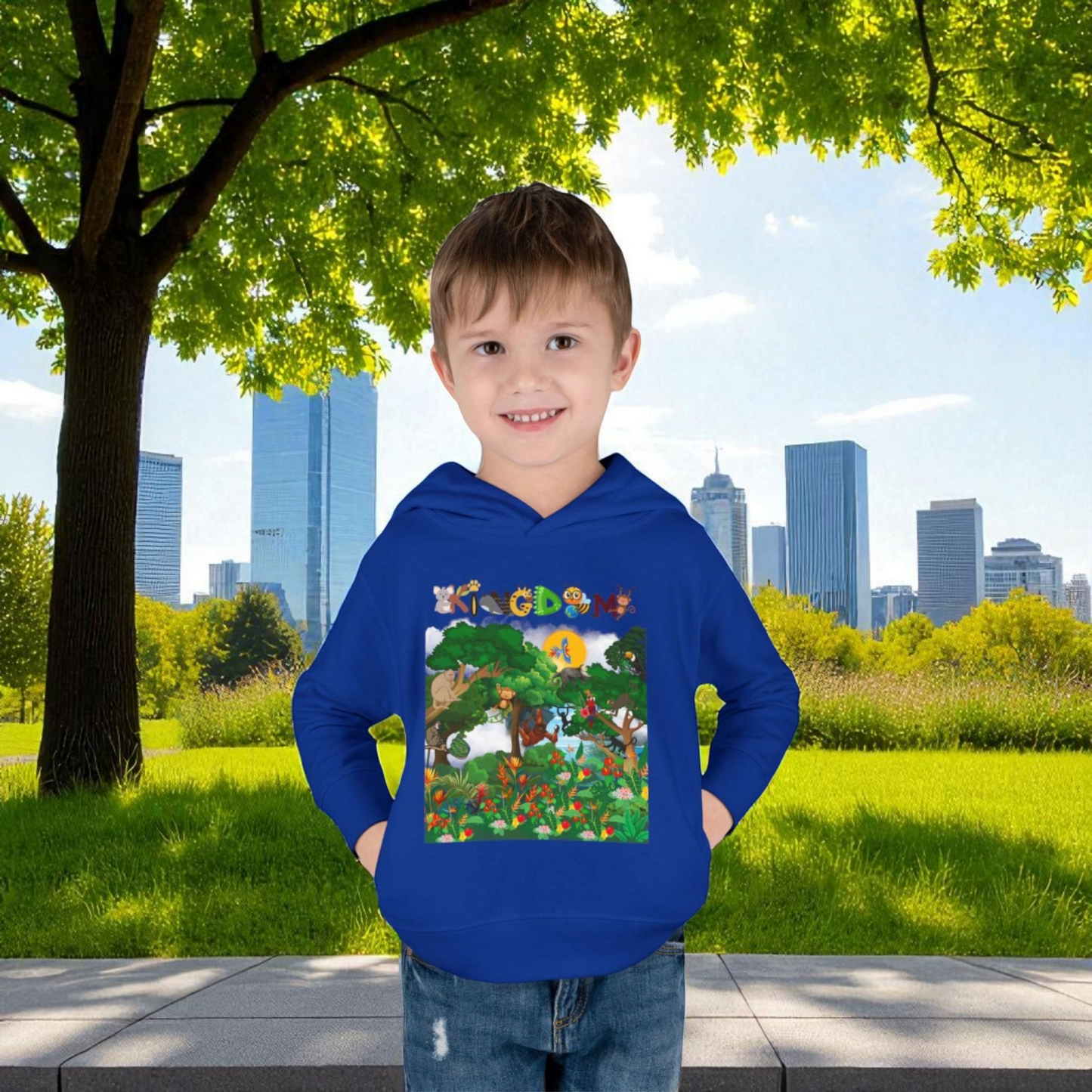 Jungle Animals Toddler Hoodie, Kids Fleece Sweatshirt, Monkey Graphic Baby Pullover