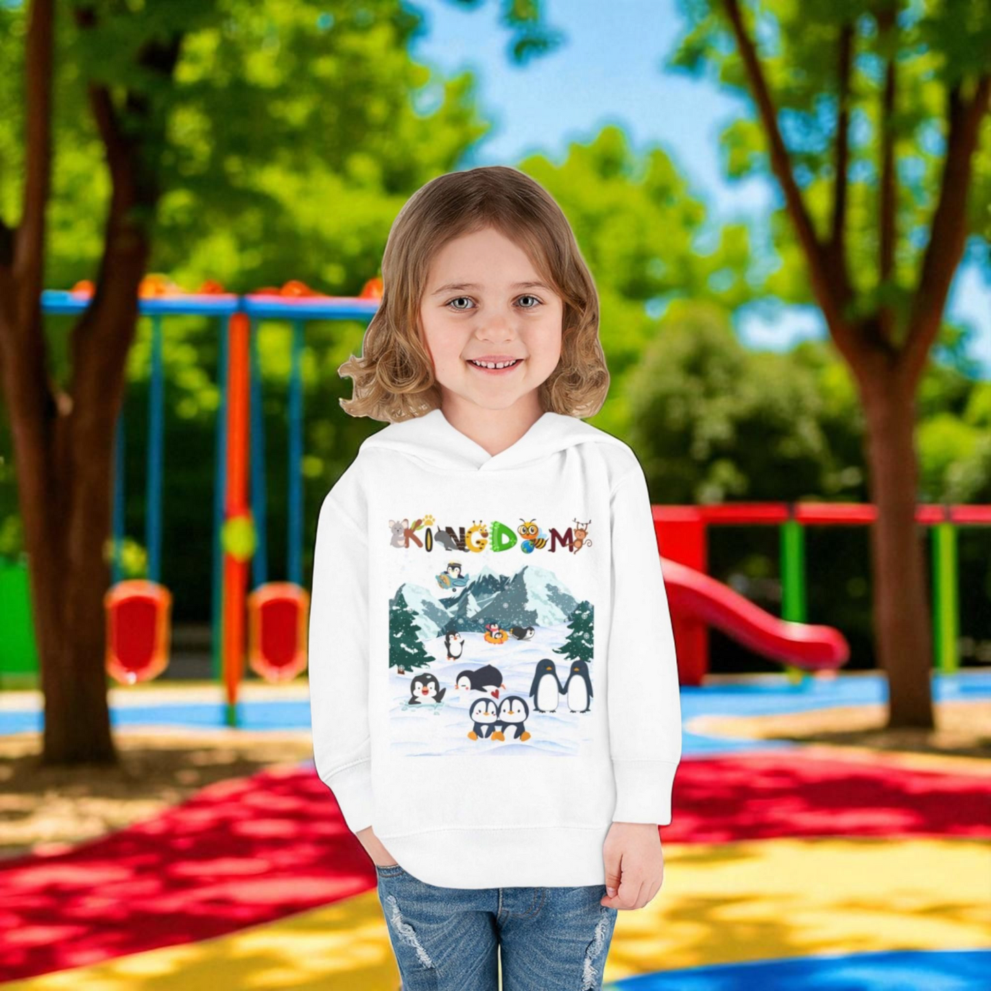 Penguin Toddler Hoodie, Arctic Animals Kids Fleece Sweatshirt, Animal Graphic Children's Pullover