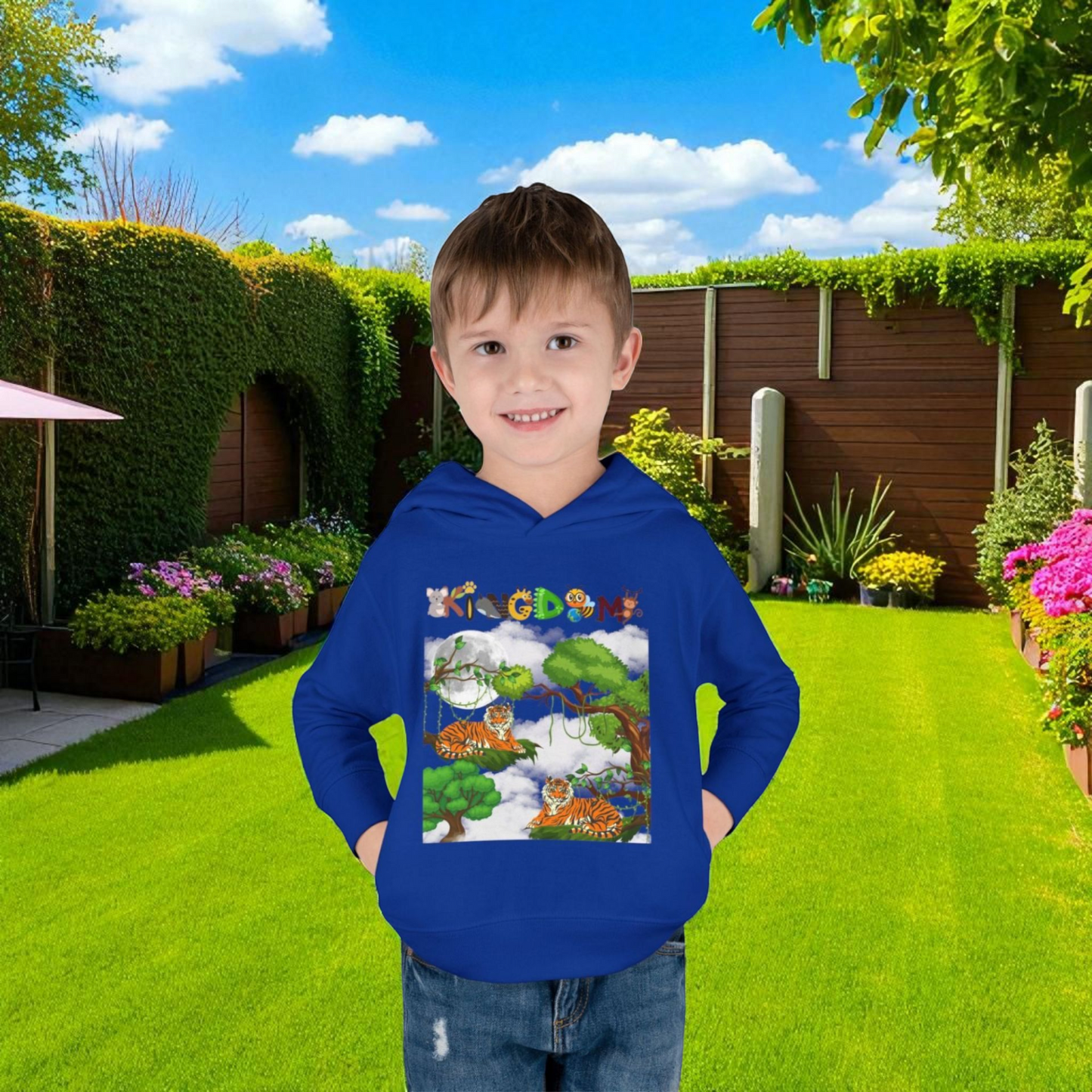 Tiger Graphic Toddler Hoodie, Wild Life Pullover, Fleece Sweatshirt, Jungle Theme