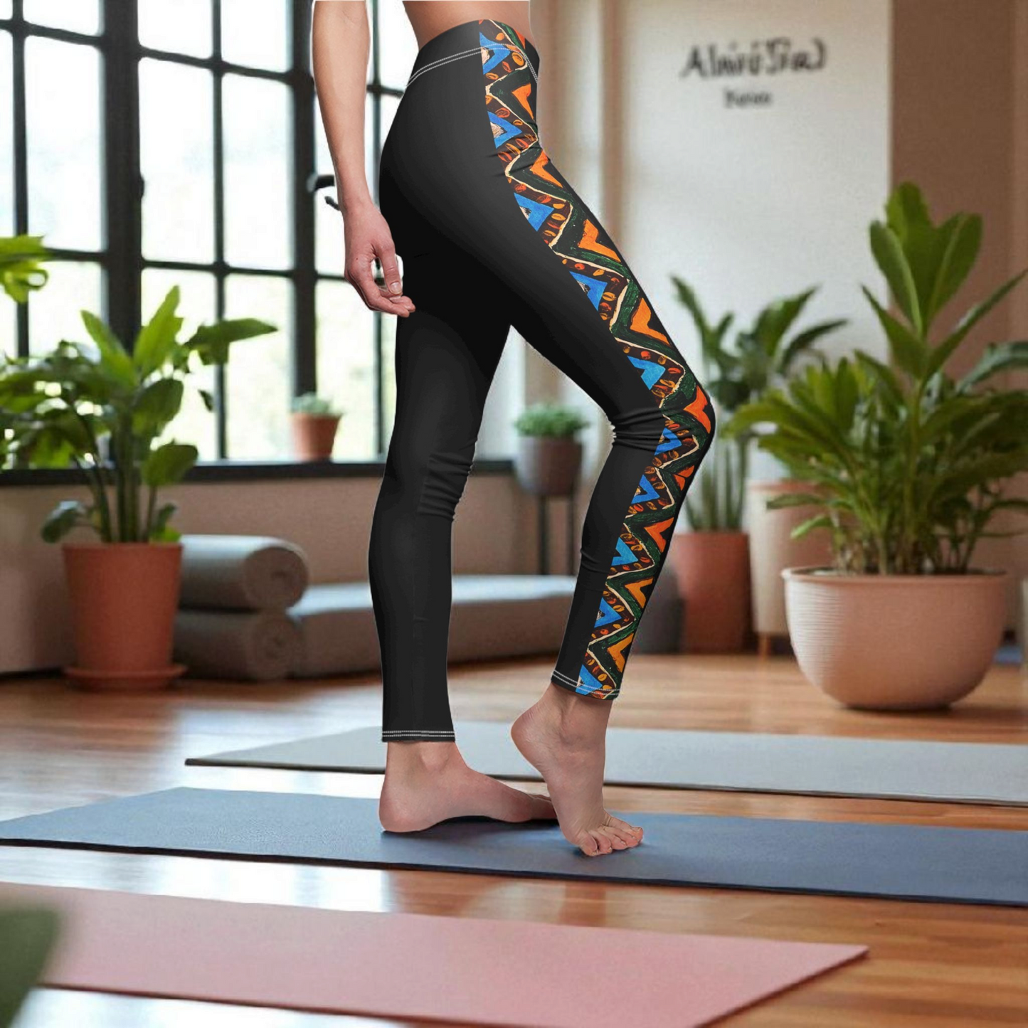 Artisan Tribal Print Leggings, Handmade Ethnic Women's Casual Wear