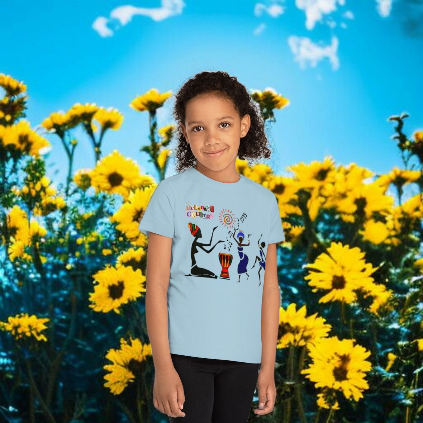 Afro Music Art Kids T-Shirt, Handcrafted Tee for Children, Kid's Graphic Tee