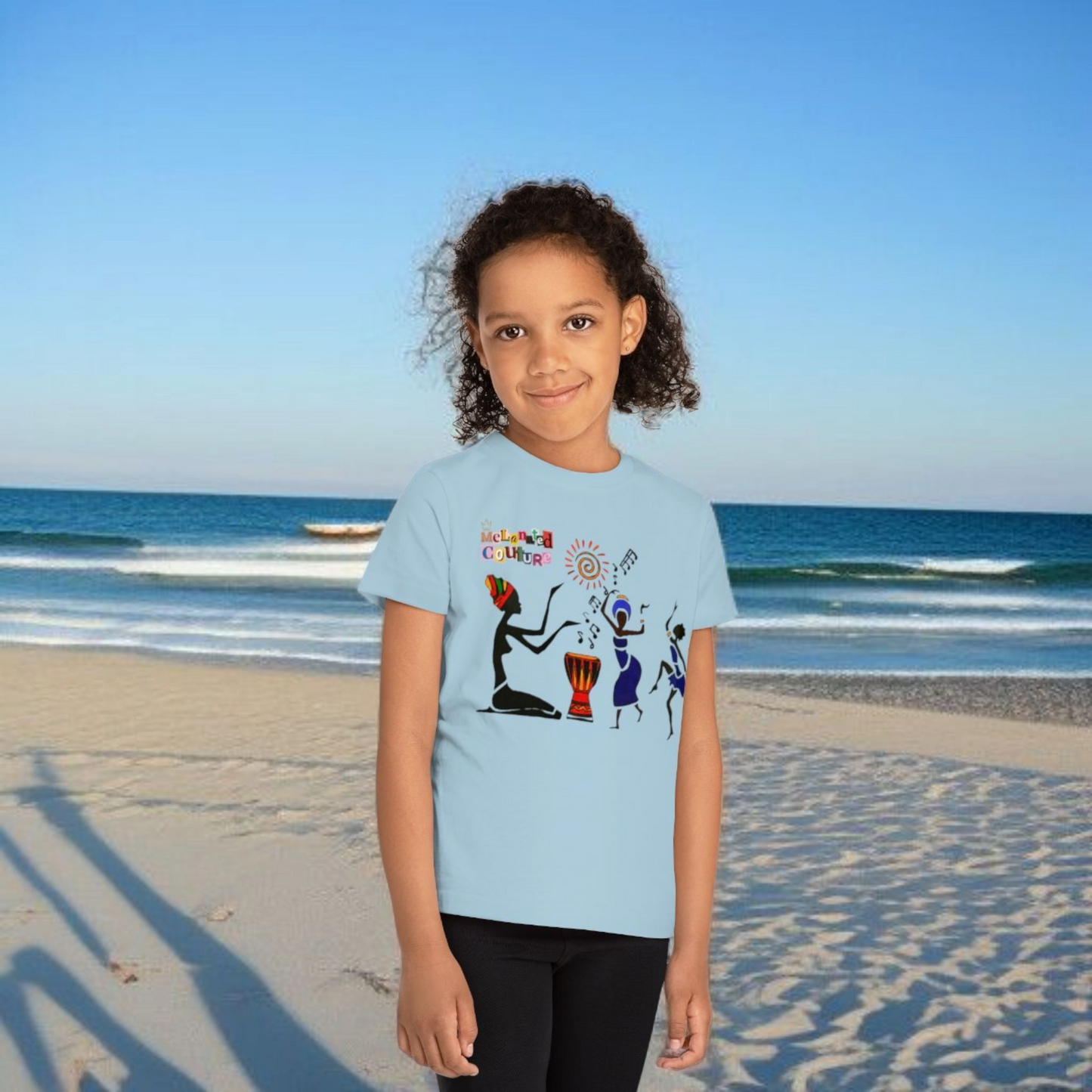 Afro Music Art Kids T-Shirt, Handcrafted Tee for Children, Kid's Graphic Tee