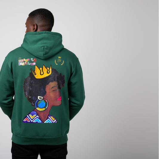 Crowned Black Woman Art Graphic Unisex Oversize Fleeced Hoodie
