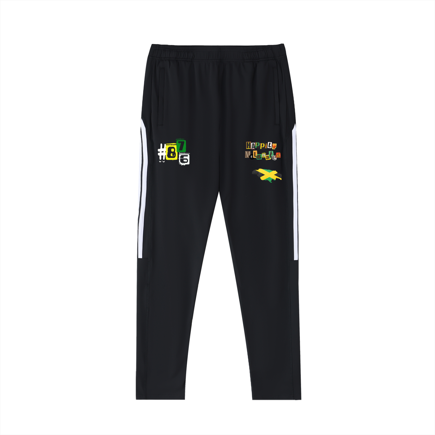 Jamaican Flag Themed Unisex Side Stripe Running Pants