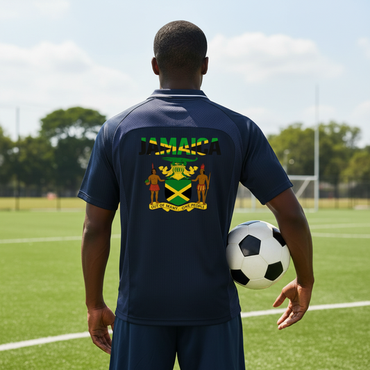 Jamaican Flag Themed Graphic V-Neck Soccer Jersey