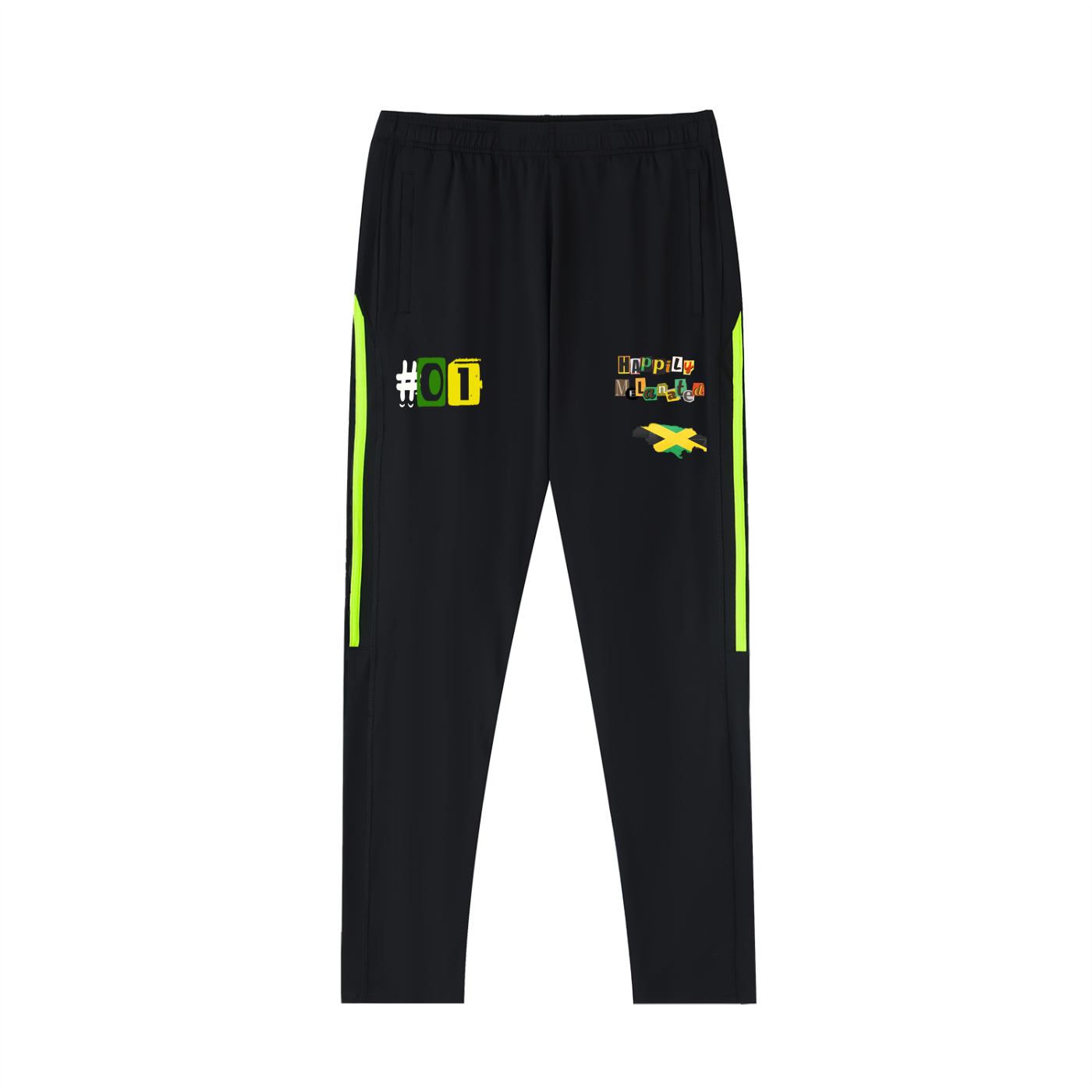 Jamaican Flag Themed Unisex Side Stripe Running Pants