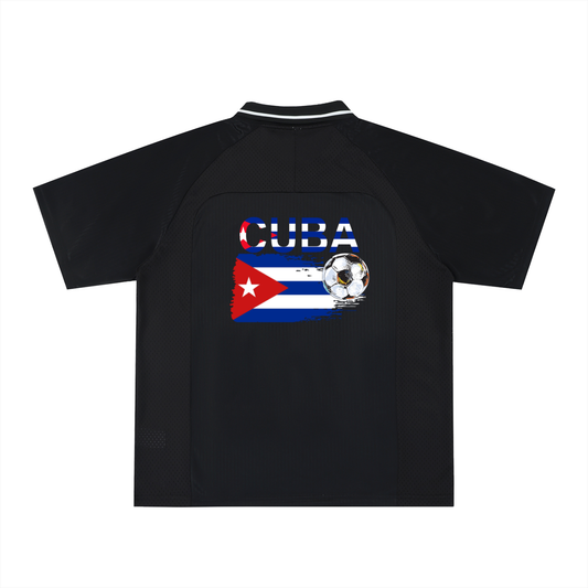 Cuba Flag Themed Graphic V-Neck Soccer Jersey