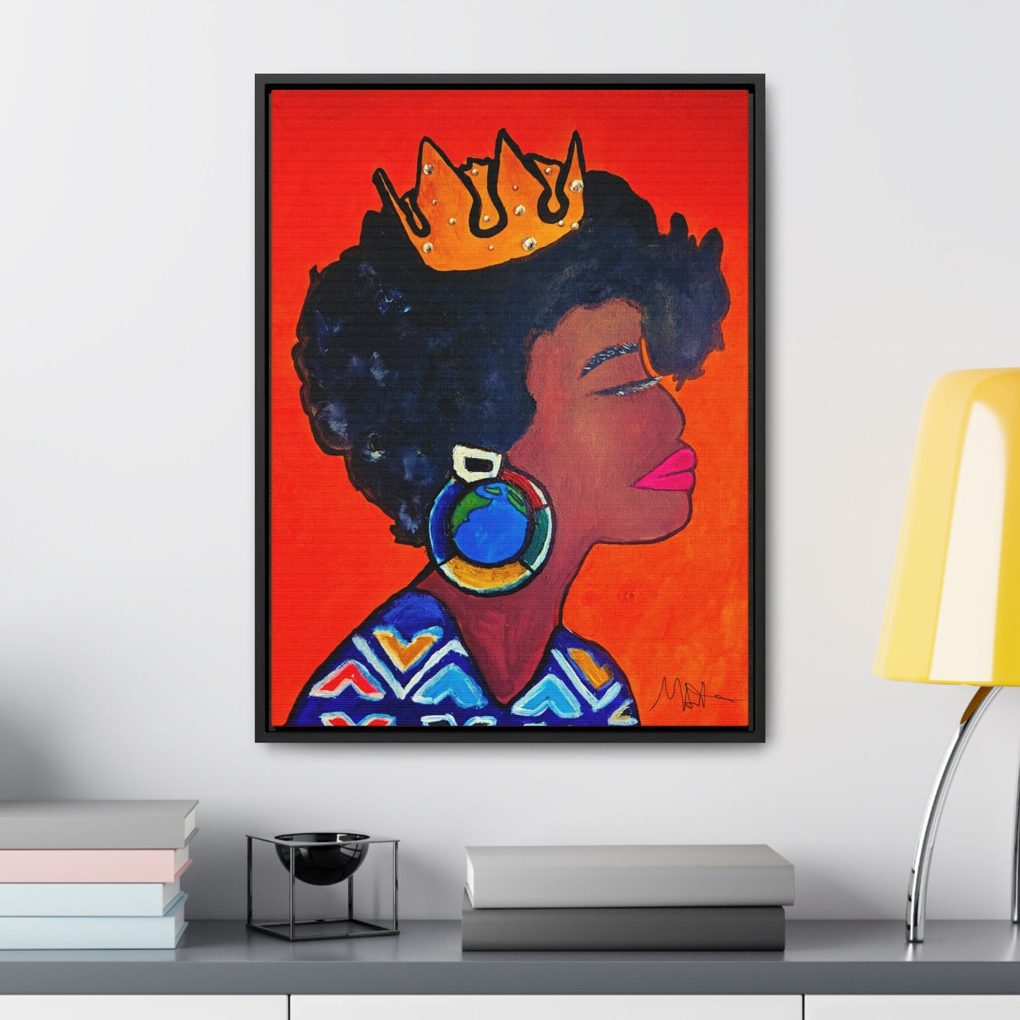Wall Art - Exquisite Ethnic Woman Canvas Painting, Vertical Gallery Wrapped Artwork