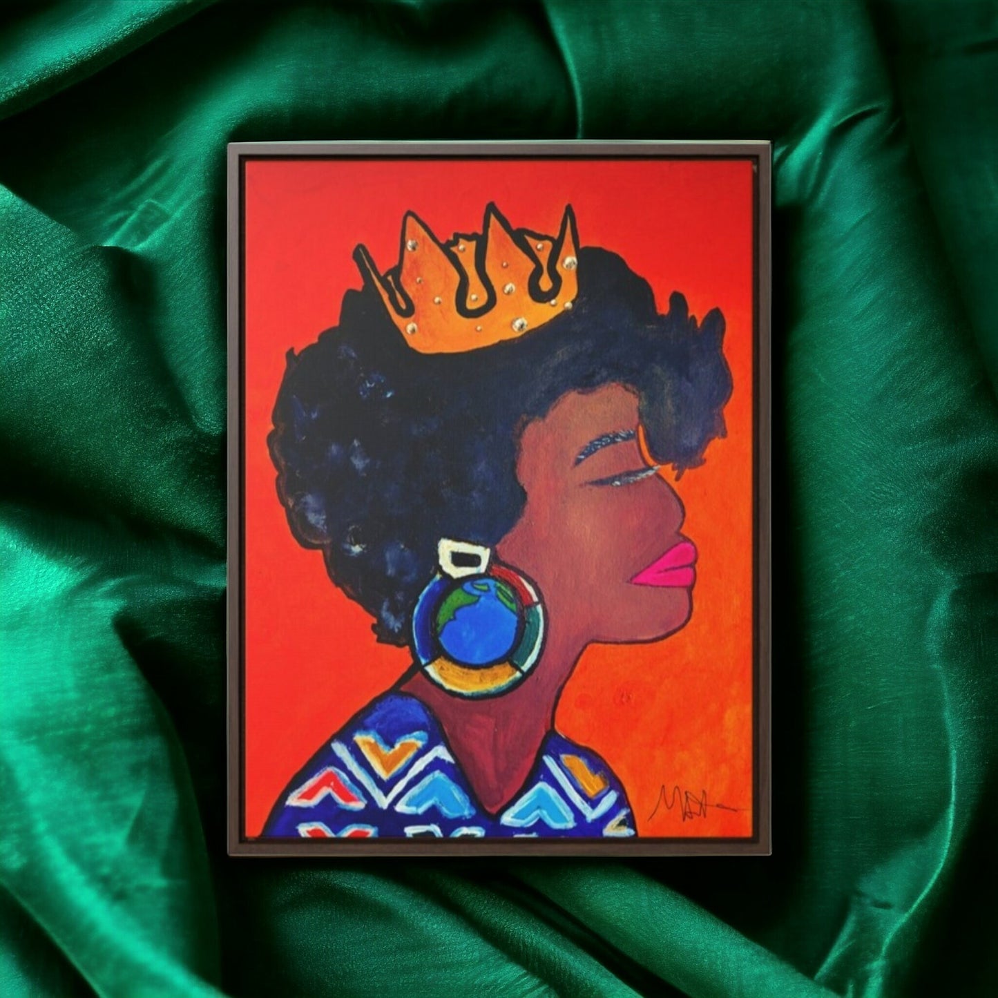 Wall Art - Exquisite Ethnic Woman Canvas Painting, Vertical Gallery Wrapped Artwork