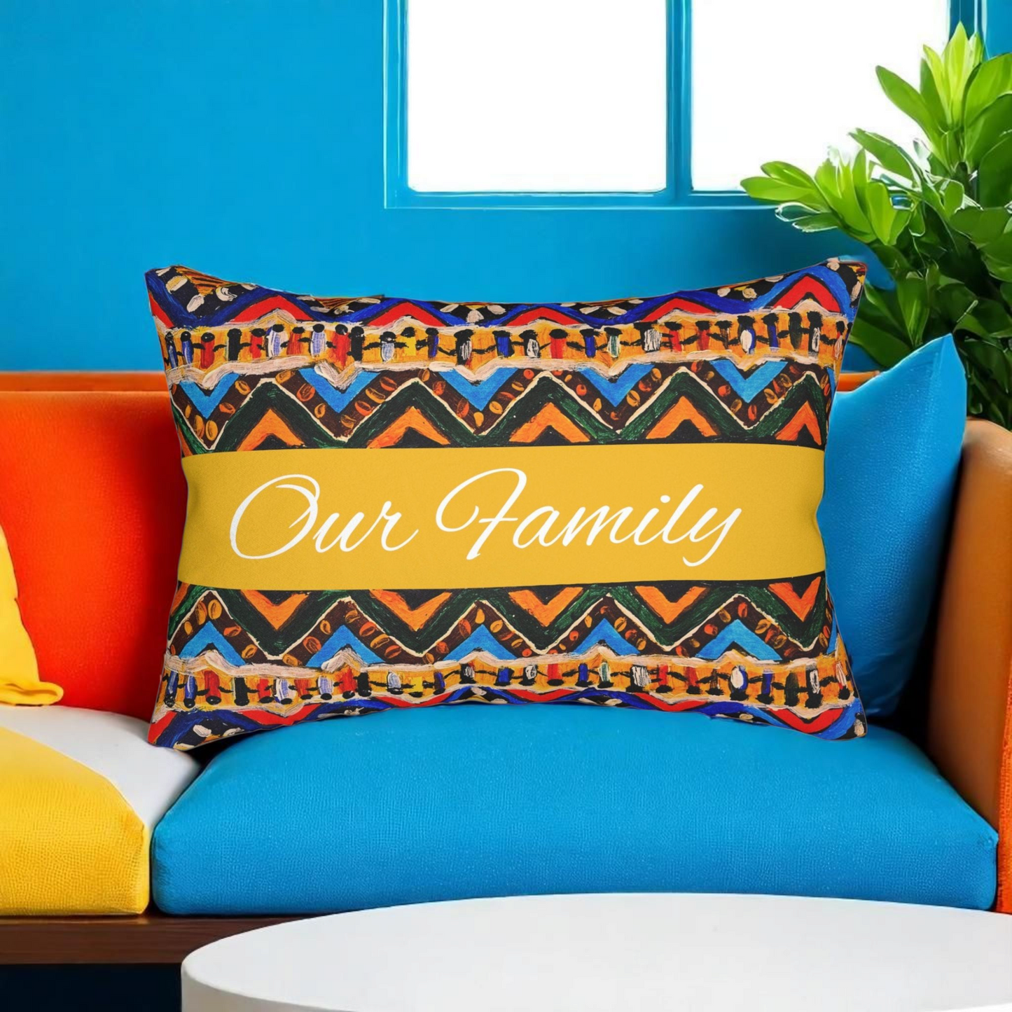 Ethnic Handmade Tribal Pattern Lumbar Pillow - Cozy and Decorative Sofa Accessory