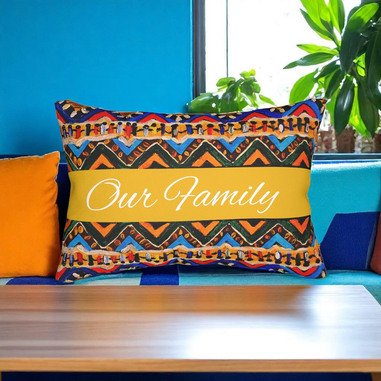 Ethnic Handmade Tribal Pattern Lumbar Pillow - Cozy and Decorative Sofa Accessory