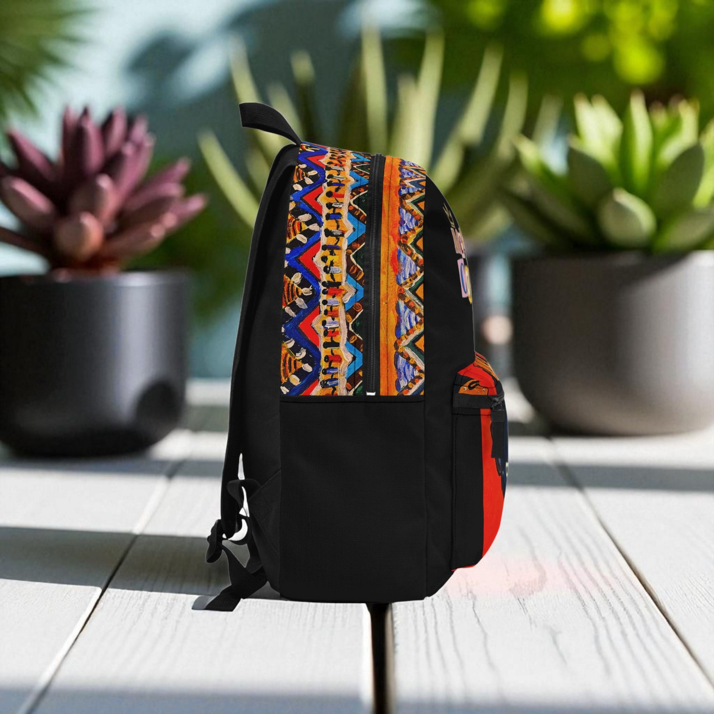 Tribal Print Artisan Backpack, Hand Crafted Ethnic Woman Design, Stylish Travel Accessory