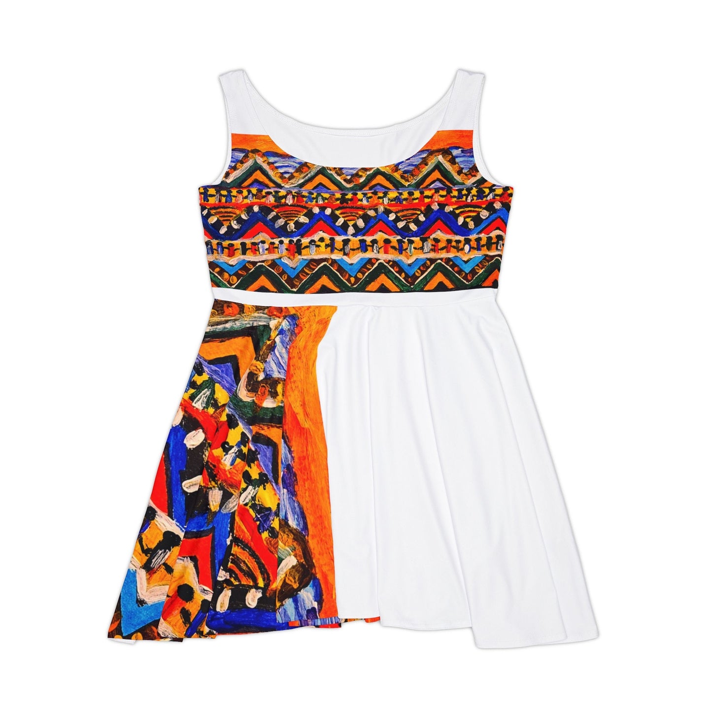 Custom Tribal Textile Skater Dress for Women - Handcrafted, Flattering Fit - Stylish Outfit for Social Events