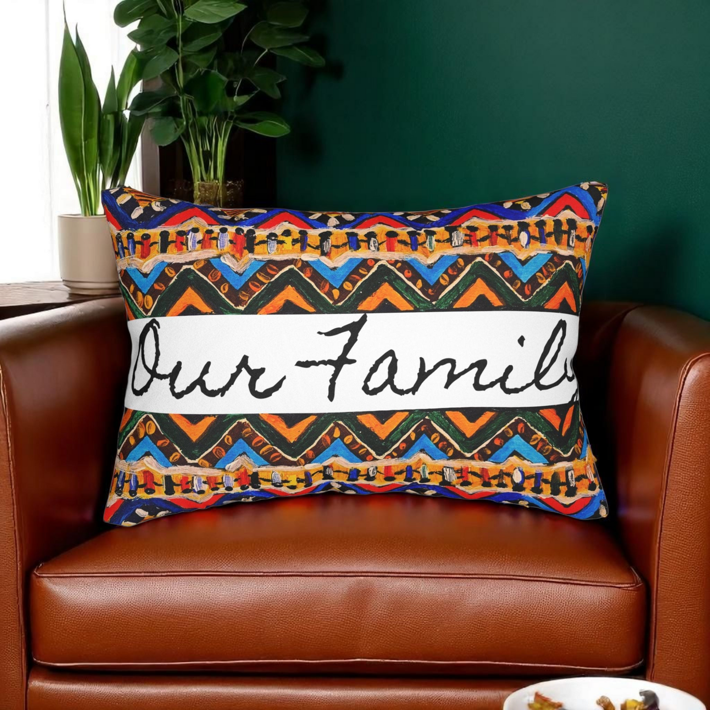 Bohemian Handcrafted Tribal Lumbar Pillow - Artisanal Textured Cushion