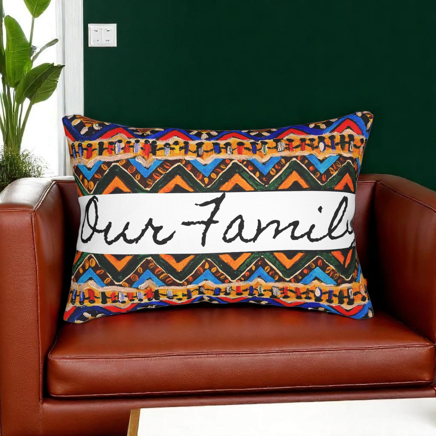 Bohemian Handcrafted Tribal Lumbar Pillow - Artisanal Textured Cushion