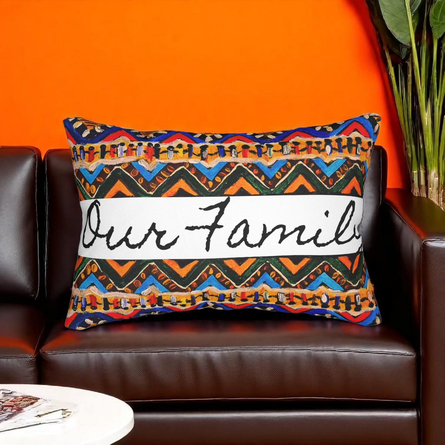 Bohemian Handcrafted Tribal Lumbar Pillow - Artisanal Textured Cushion