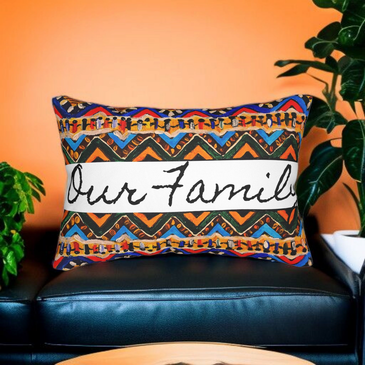 Bohemian Handcrafted Tribal Lumbar Pillow - Artisanal Textured Cushion