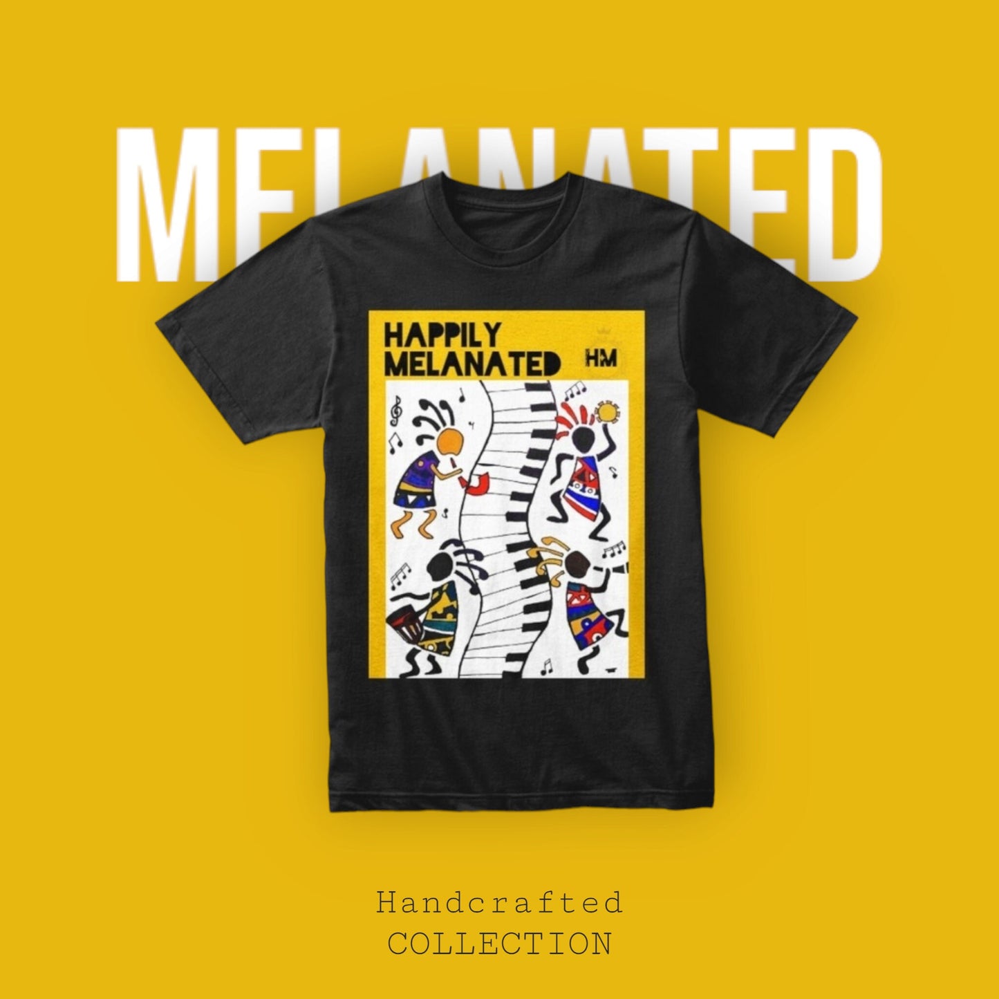 Bold Handcrafted Unisex T-Shirt, Inspirational Tribal Music Art
