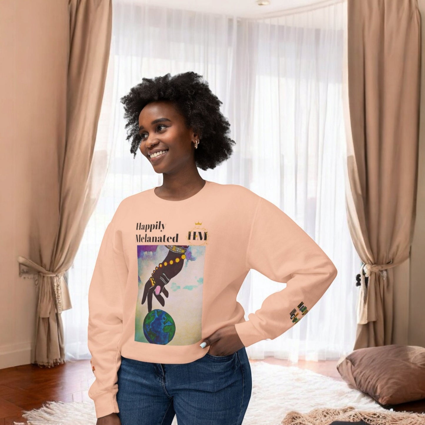 Unique African-Inspired Crewneck, Handcrafted Unisex Sweatshirt, Bold Ethnic Motifs, Great Gift for Trendsetters, Trendy Urban Fashion