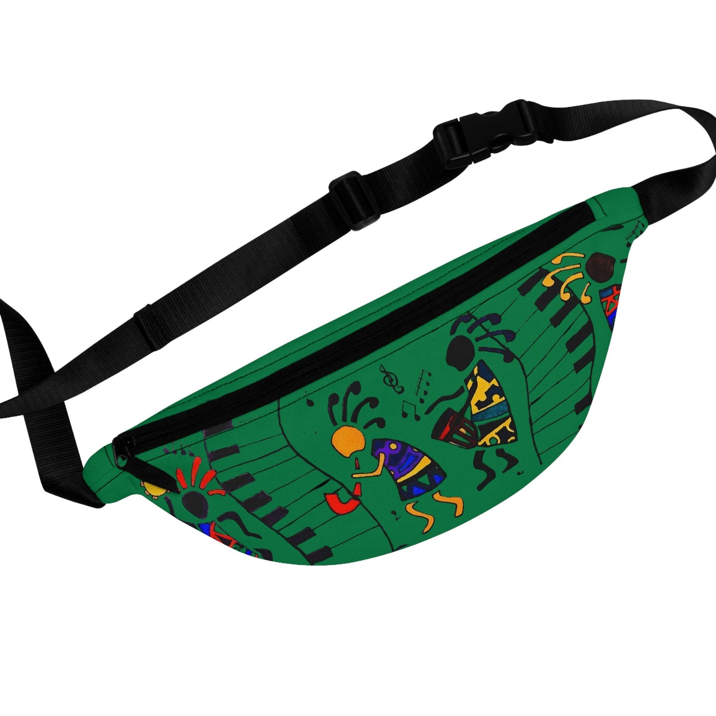 Music Themed Artistic Fanny Pack, Handcrafted, Casual Day-to-Day Use