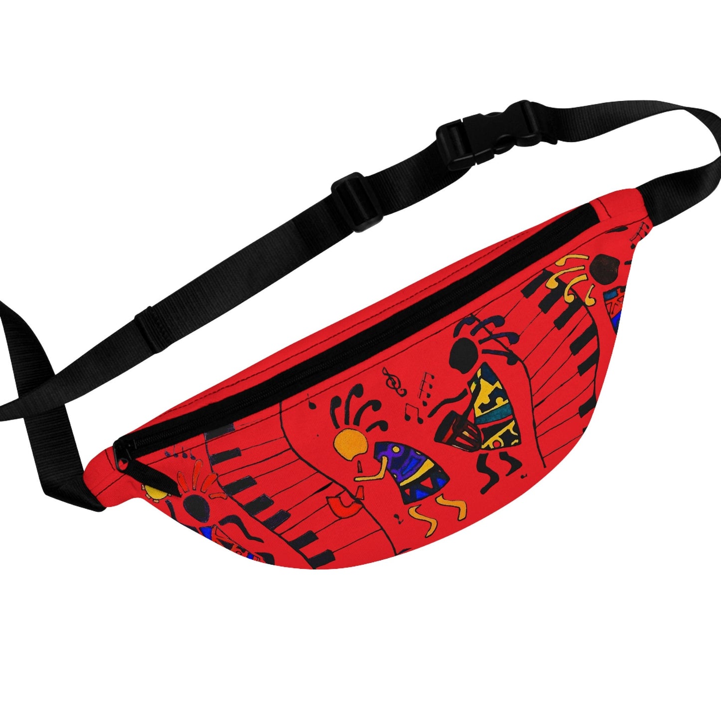 Music Themed Artistic Fanny Pack, Handcrafted, Casual Day-to-Day Use, Great Music Fan Gift