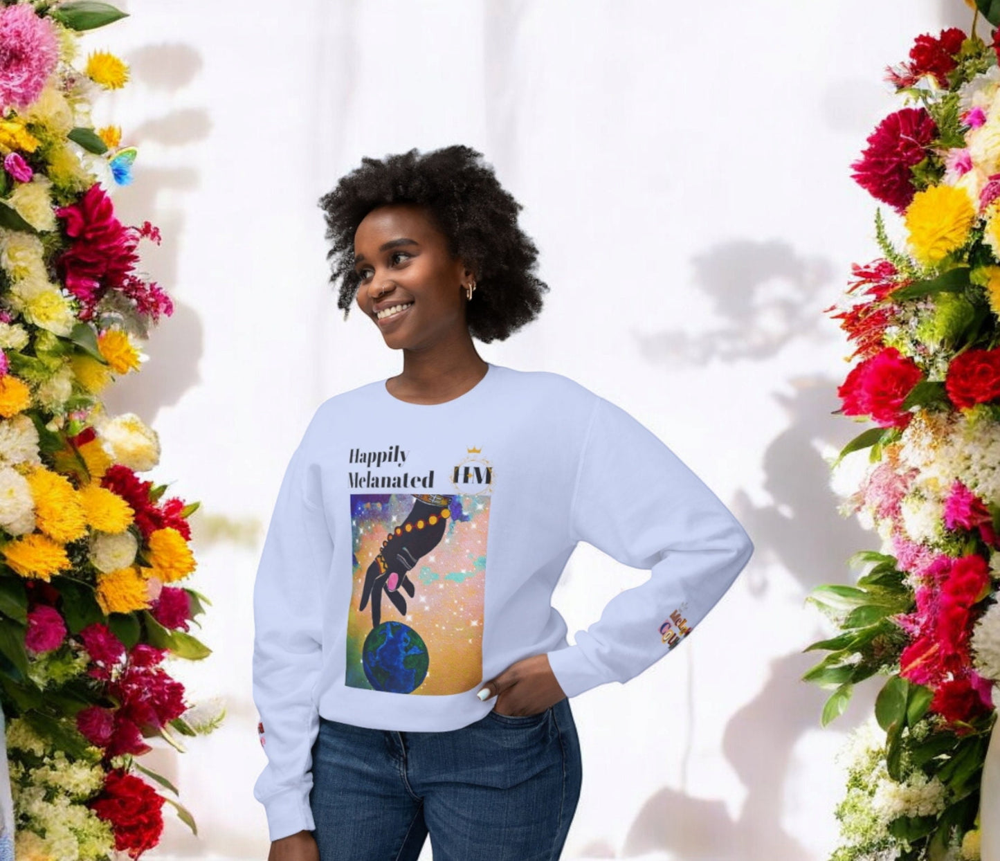 Hand-Drawn African Motif Sweatshirt - Soft and Sustainable Unisex Urban Apparel