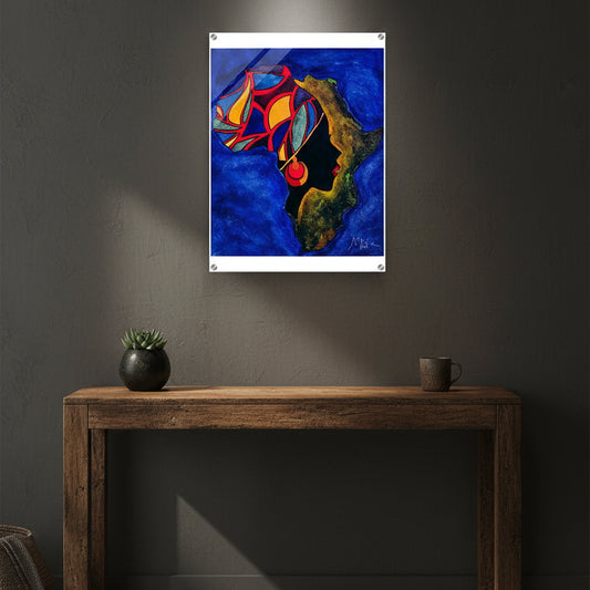 Original Ethnic Portrait - Handcrafted Continental Painting of Africa, Vibrant Wall Art