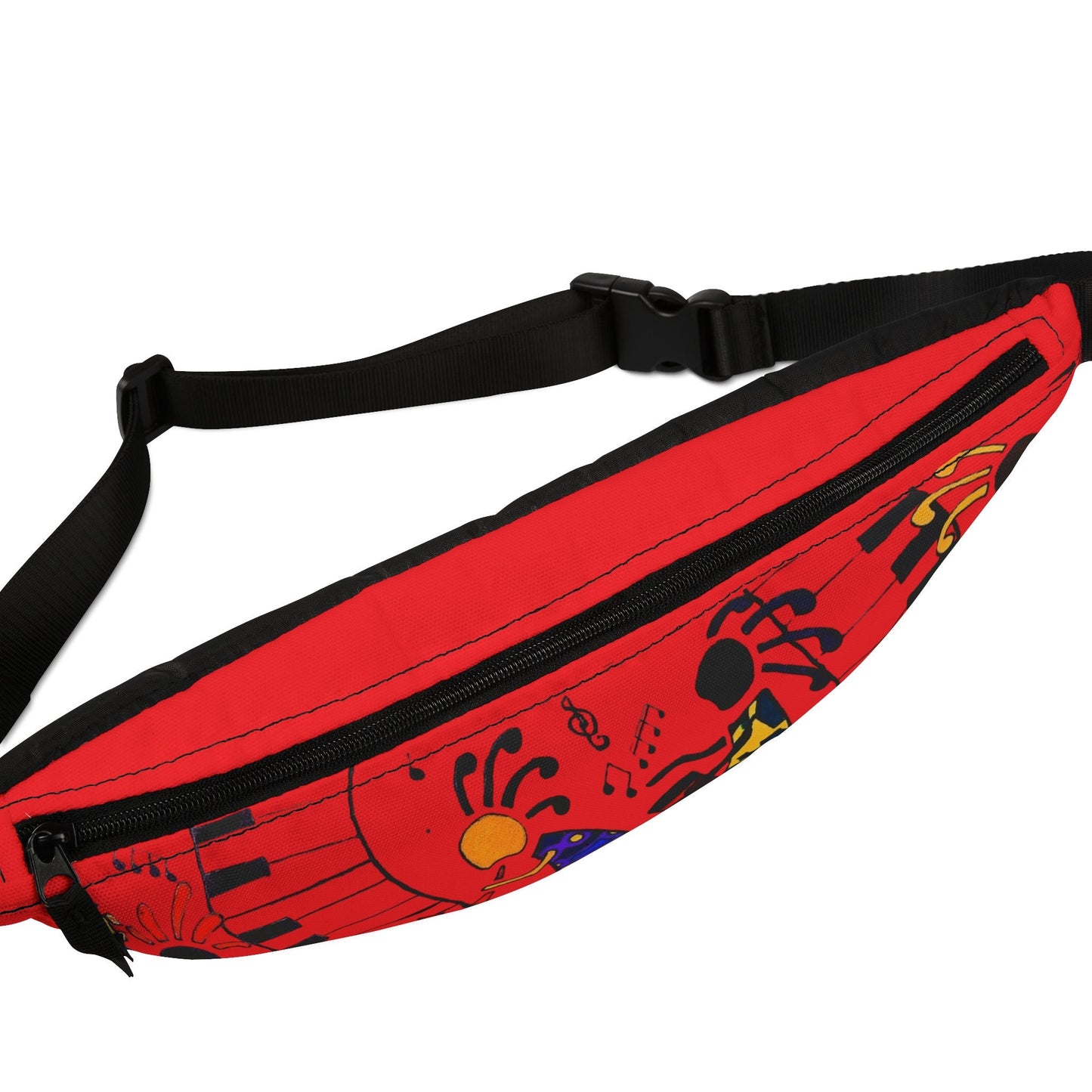 Music Themed Artistic Fanny Pack, Handcrafted, Casual Day-to-Day Use, Great Music Fan Gift