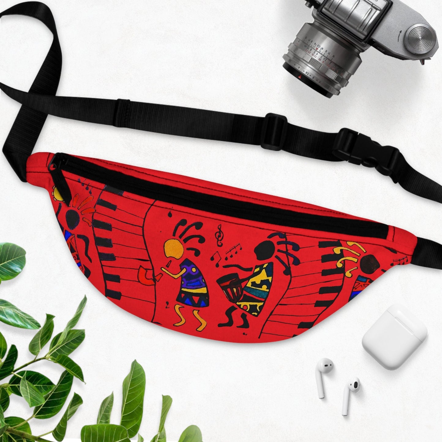 Music Themed Artistic Fanny Pack, Handcrafted, Casual Day-to-Day Use, Great Music Fan Gift