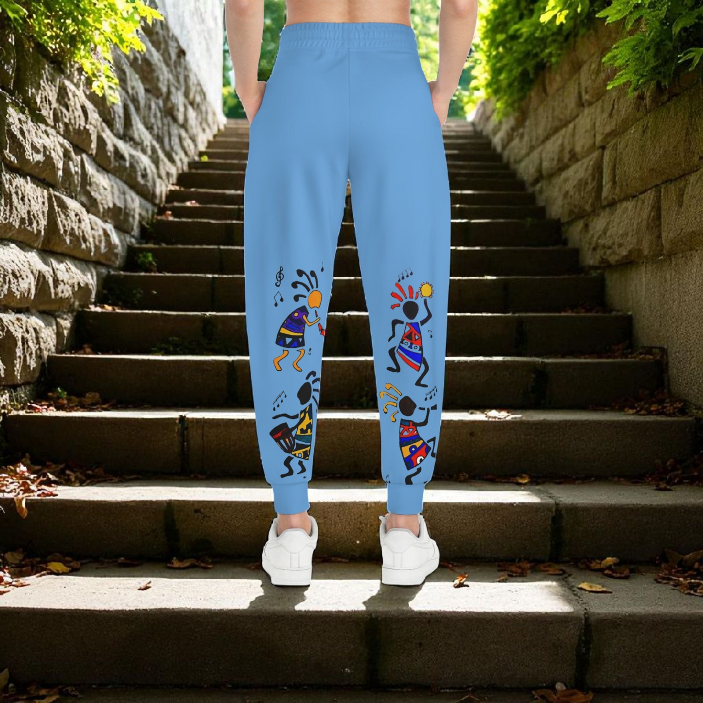 Afro Music Graphic Art Unisex Athletic Joggers, Running Sweatpants, Gym Attire