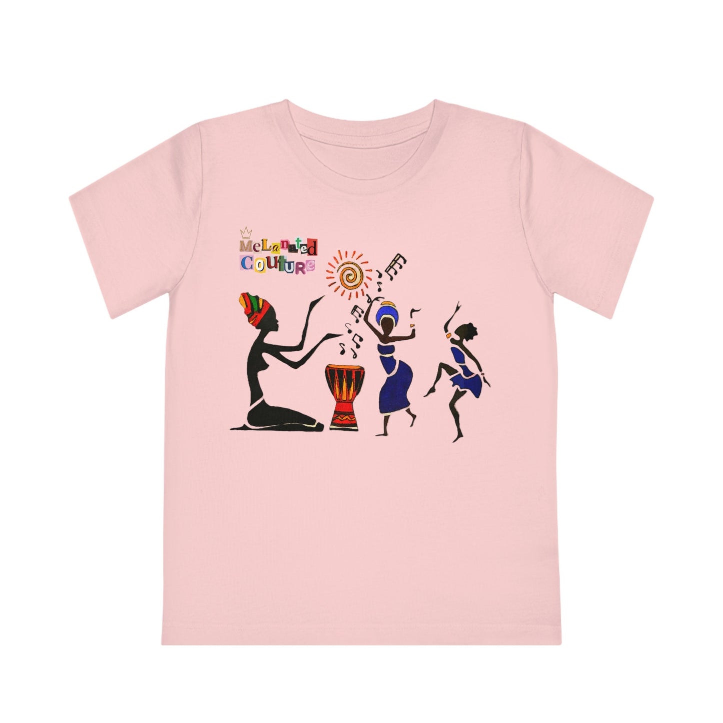 Afro Music Art Kids T-Shirt, Handcrafted Tee for Children, Kid's Graphic Tee
