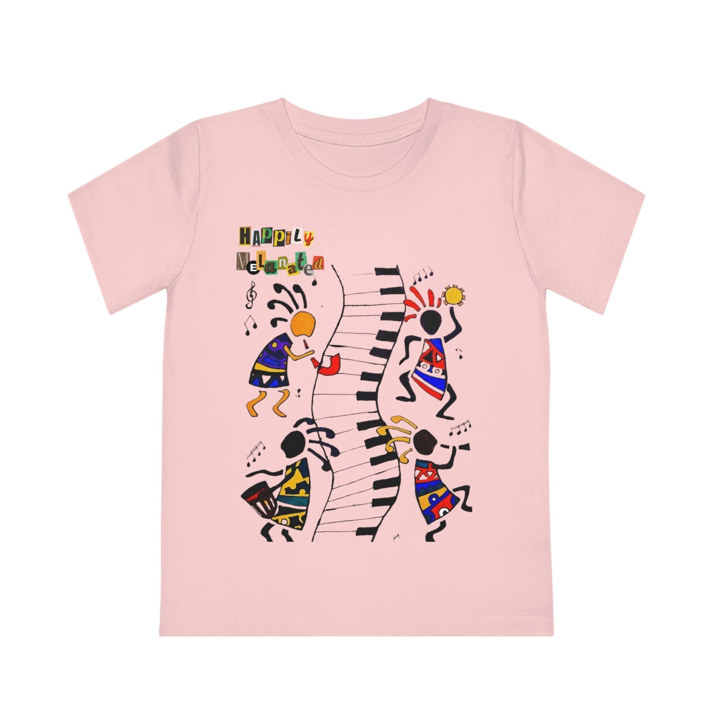Afro Music Art Kids T-Shirt, Handcrafted Tee for Children, Kid's Graphic Tee, Ethnic Design Shirt, Youth Shirt with African Inspired Print