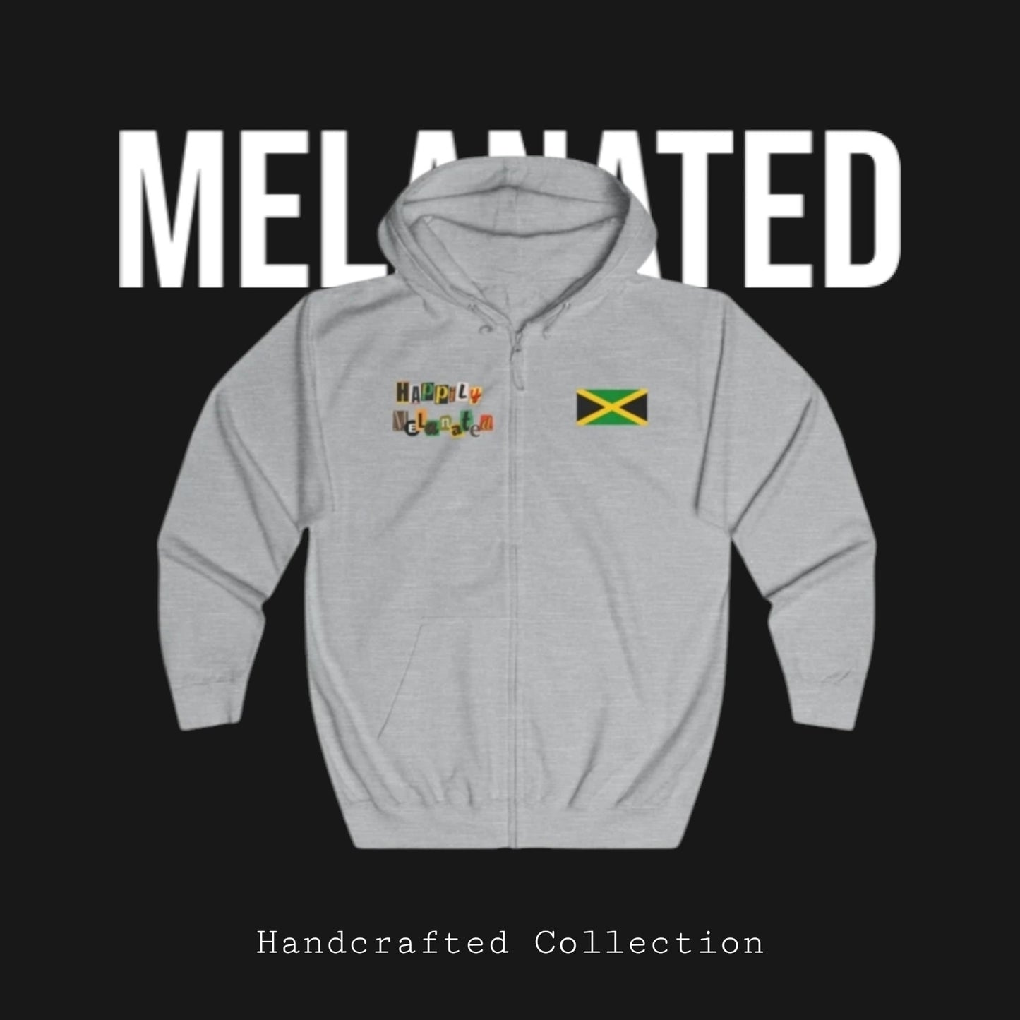 Illustrated Jamaican Woman Ethnic Streetwear Full Zip Hoodie, Jamaican Flag Colors, Unisex Hooded Sweatshirt, Rasta Jacket, Reggae Apparel,
