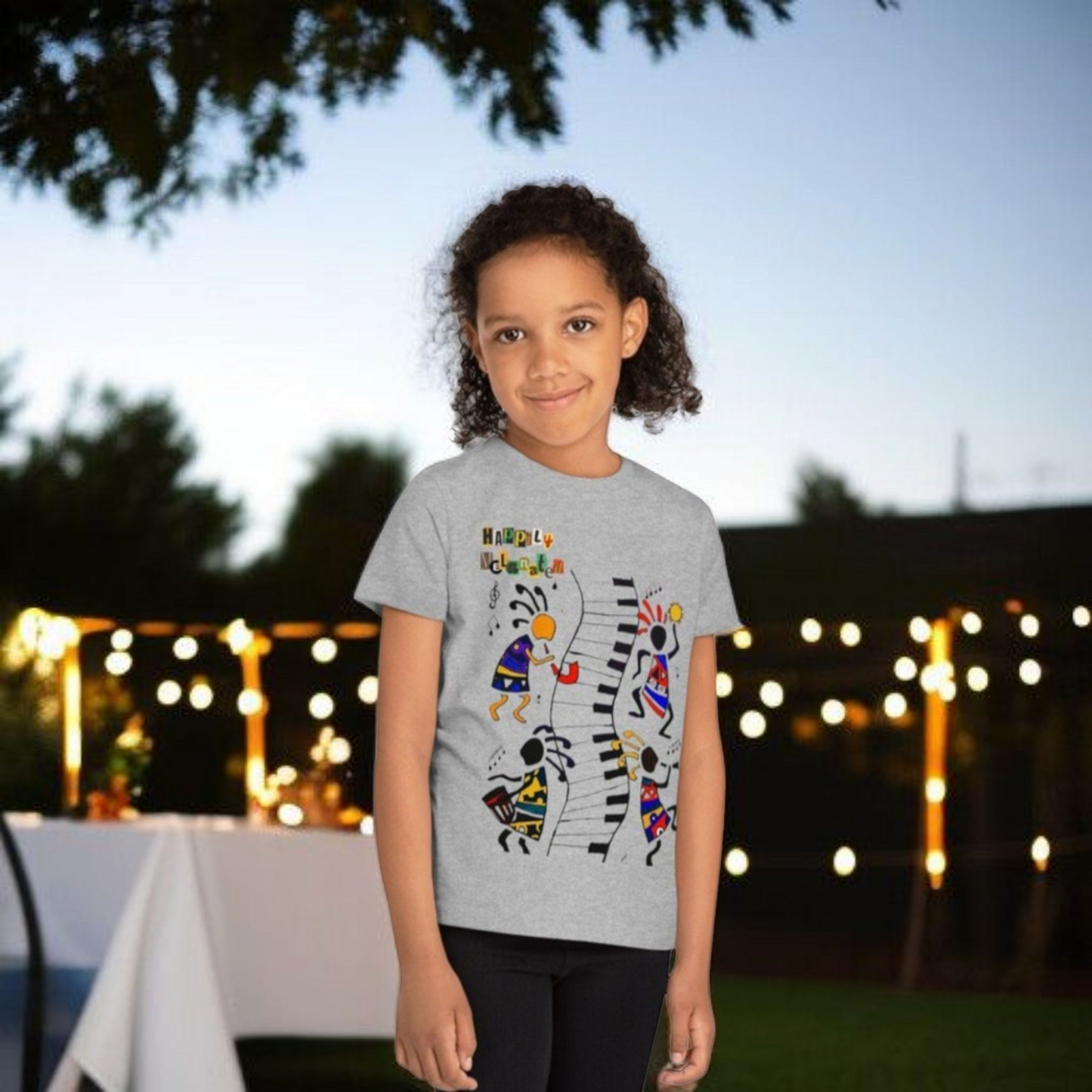 Afro Music Art Kids T-Shirt, Handcrafted Tee for Children, Kid's Graphic Tee