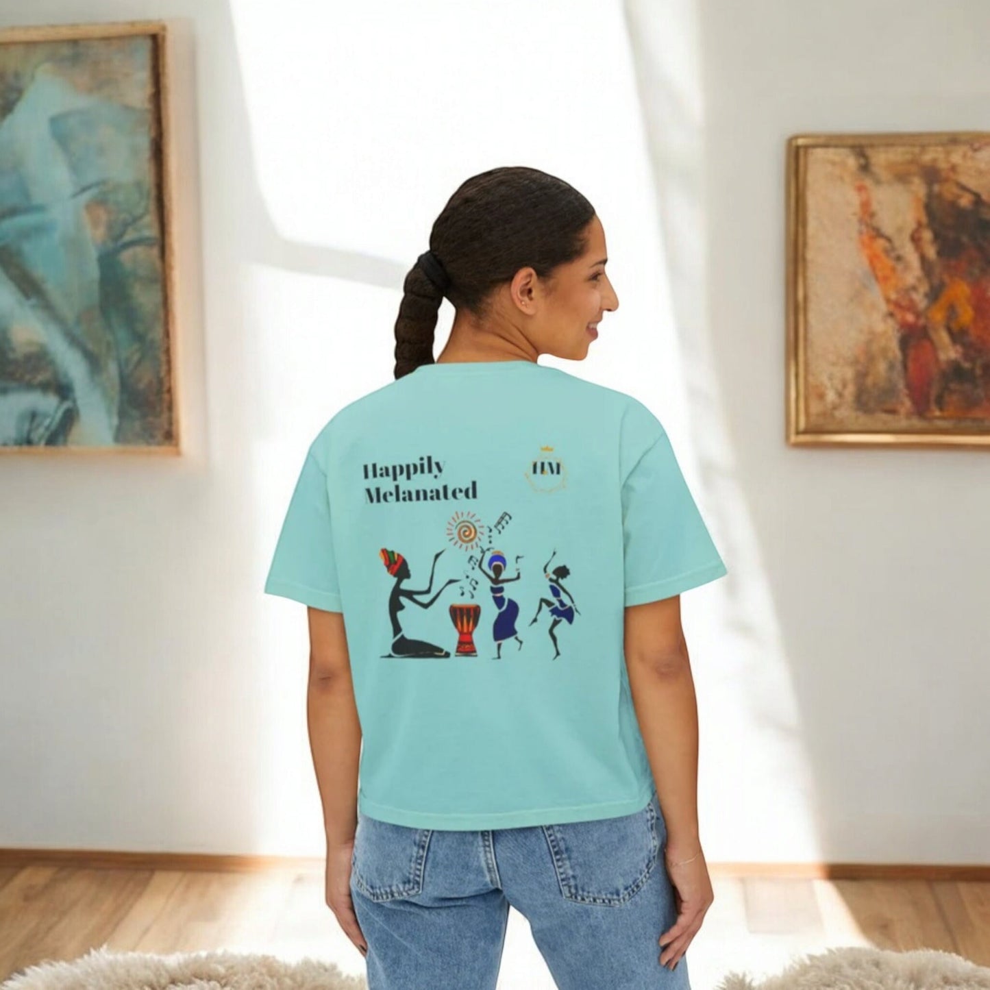 Womens Oversized Boxy Comfort Tee Ethically Sourced Cotton with Vibrant Eco-Friendly